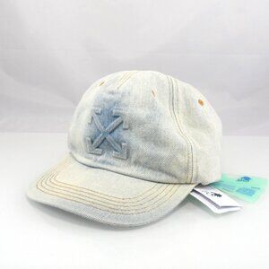 NWT360 Off-White Distressed Denim Arrows Colored Baseball Cap in Grey